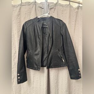 CAbi Black Textured Leather Jacket